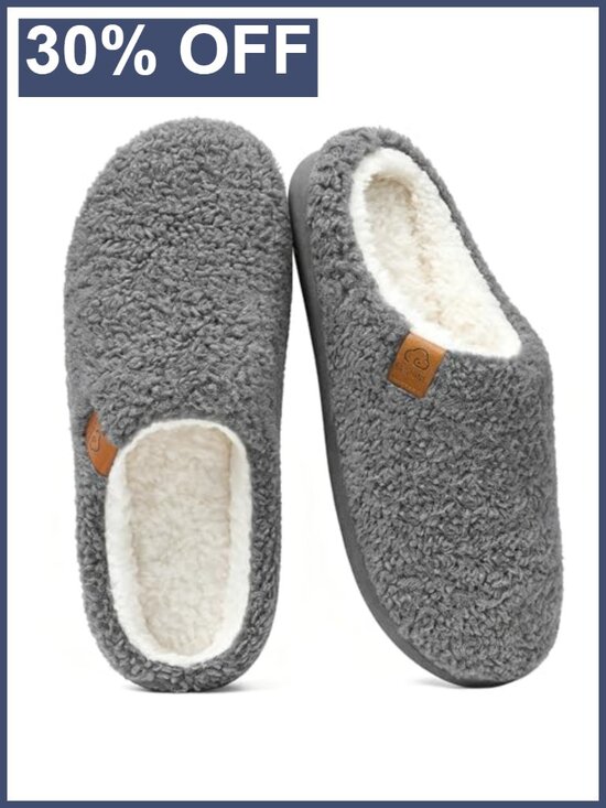 Shoes - Memory Foam Fuzzy Slippers Curly Faux-Wool Fleece Lined House Shoes